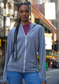 Threadfast Apparel Unisex Triblend Full-Zip Light Hoodie