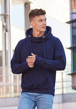 Just Hoods By AWDis JHA021 Men's 80/20 Heavyweight Cross Over Neck Hooded Sweatshirt